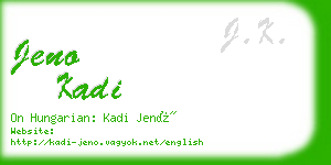 jeno kadi business card